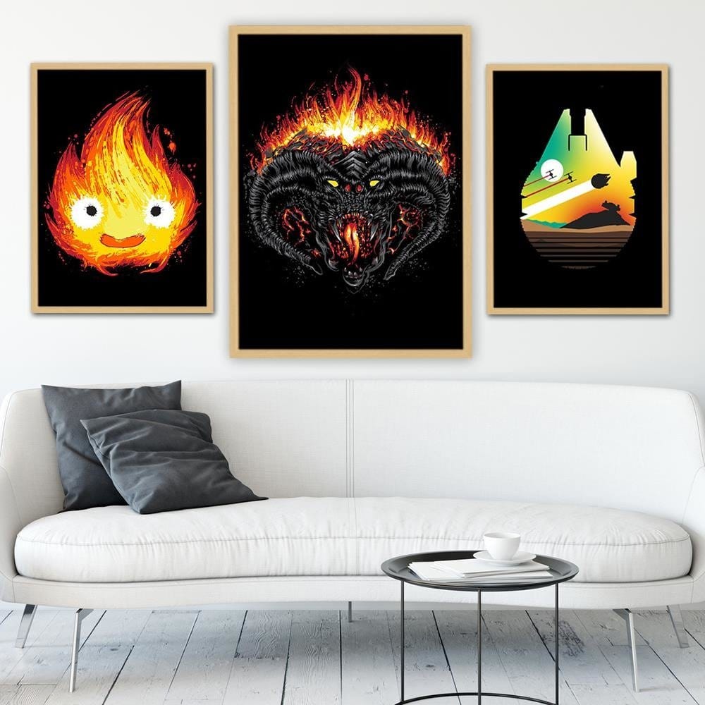 Glezna bēšā rāmī - Demon Of Morgoth Black Home Trends DECO