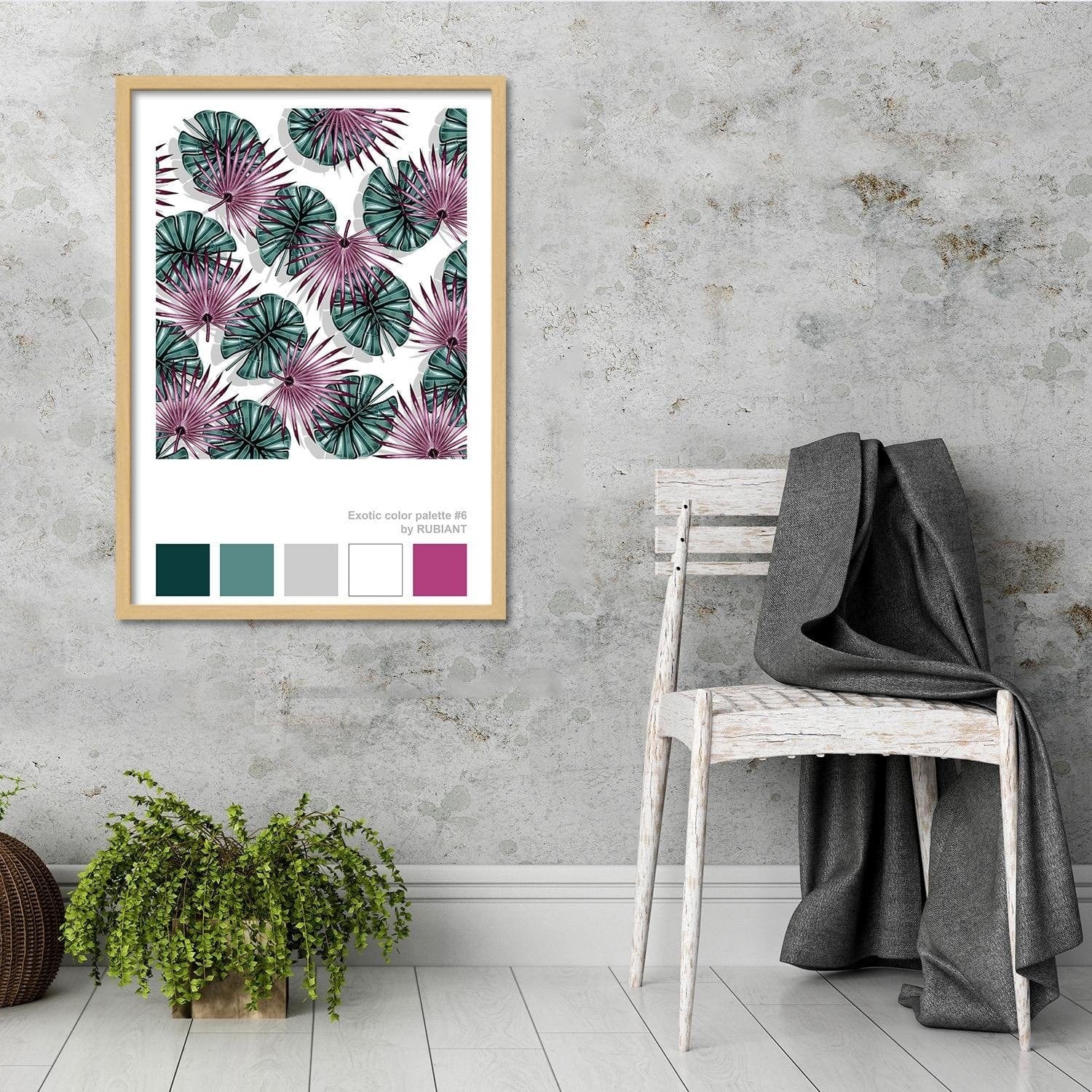 Glezna bēšā rāmī - Digital Art Purple Home Trends DECO