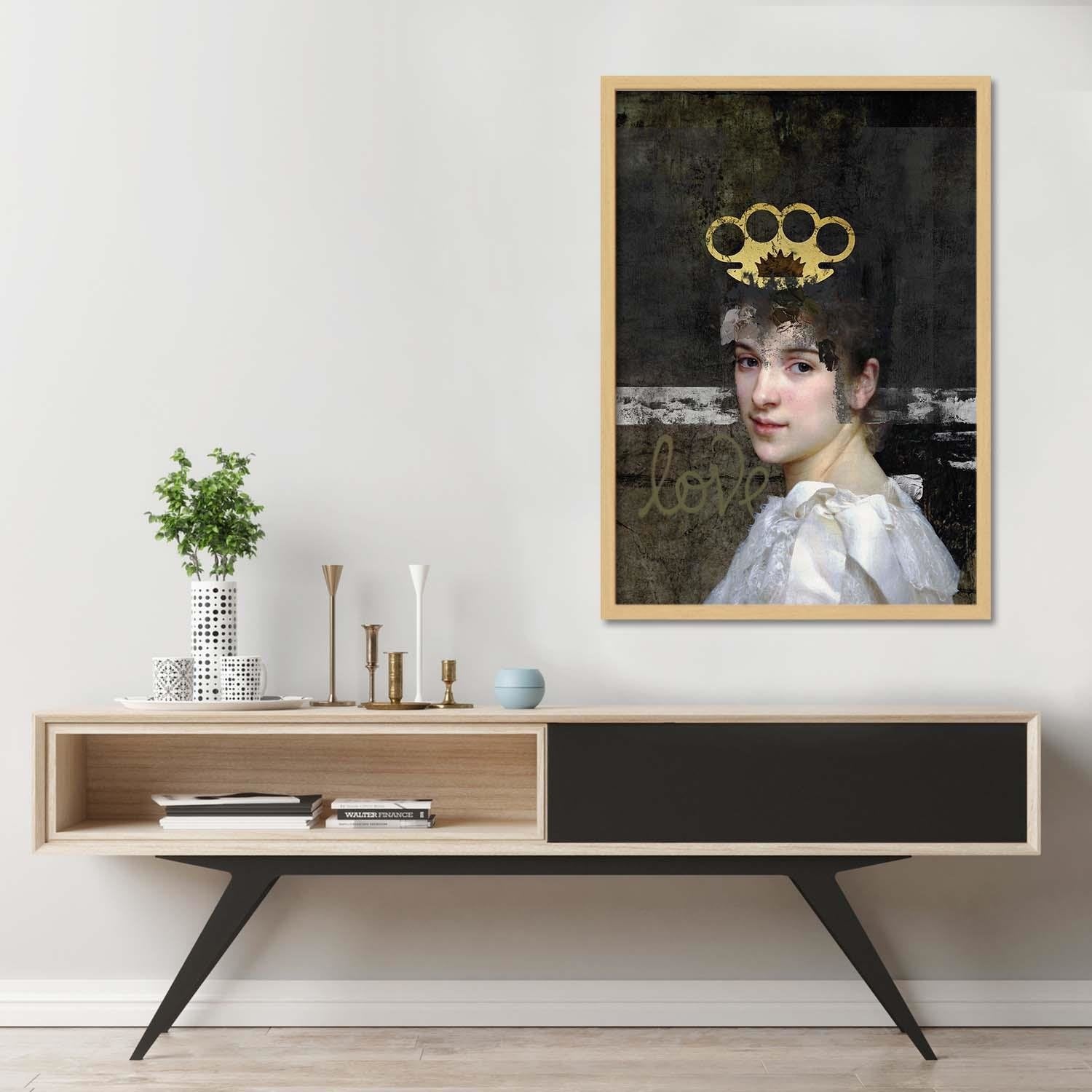 Glezna bēšā rāmī - Digital Collage Home Trends DECO