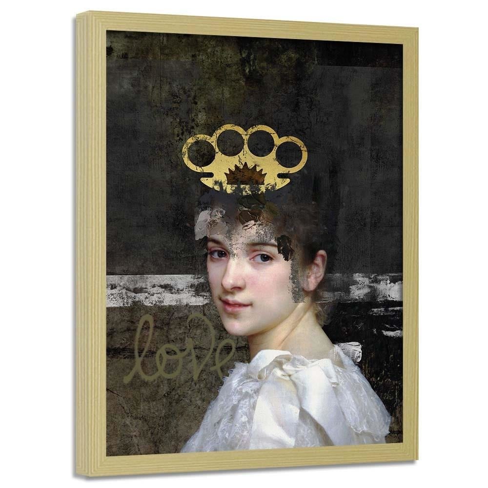 Glezna bēšā rāmī - Digital Collage Home Trends DECO