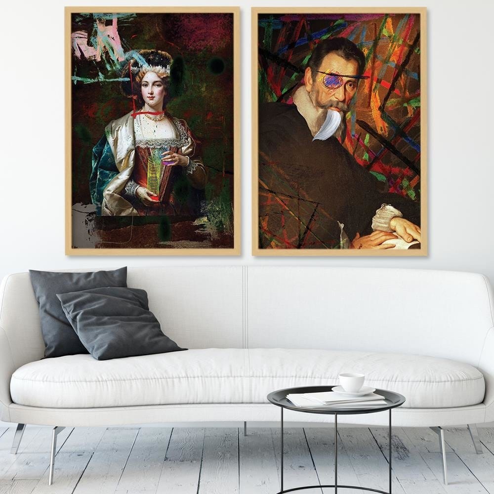 Glezna bēšā rāmī - Digital Collage Image Home Trends DECO