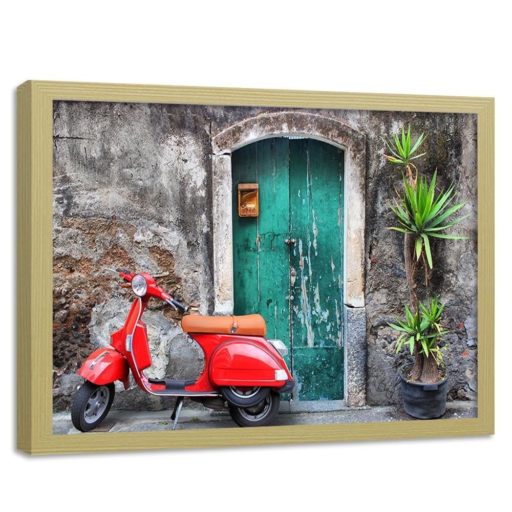 Glezna bēšā rāmī - Doors And Red Scooter Home Trends DECO