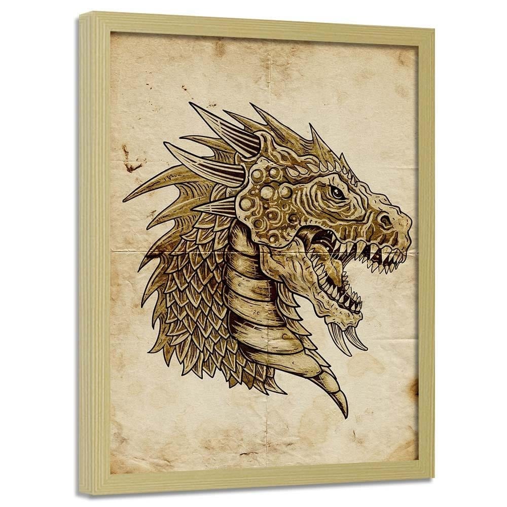 Glezna bēšā rāmī - Dragons Head Home Trends DECO