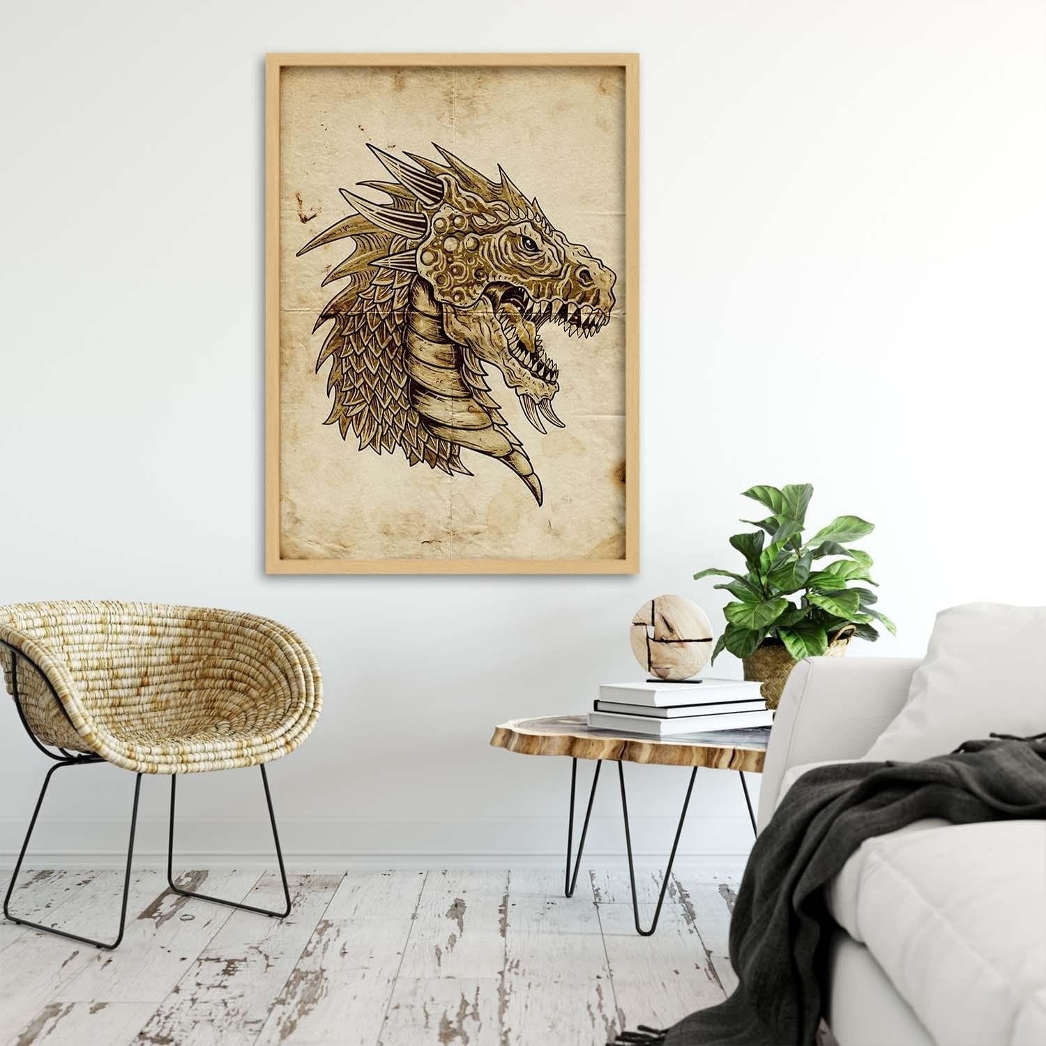 Glezna bēšā rāmī - Dragons Head Home Trends DECO
