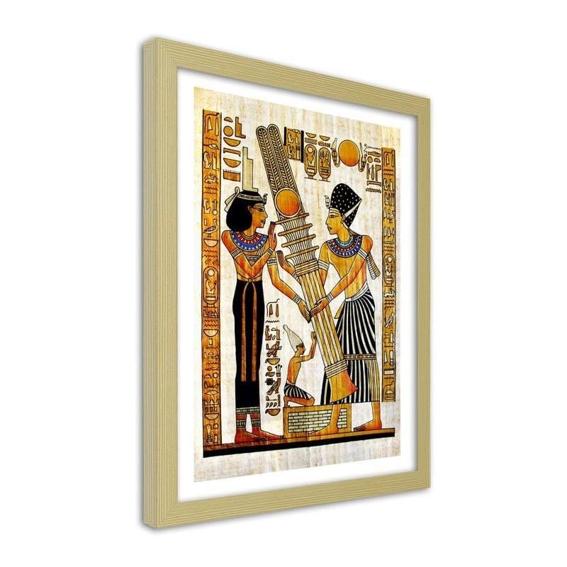 Glezna bēšā rāmī - Egyptian hieroglyphics Home Trends DECO