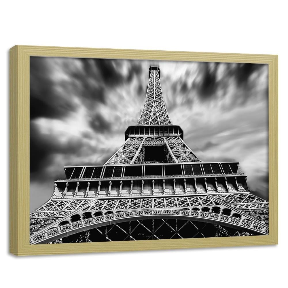 Glezna bēšā rāmī - Eiffel Tower Black And White Home Trends DECO