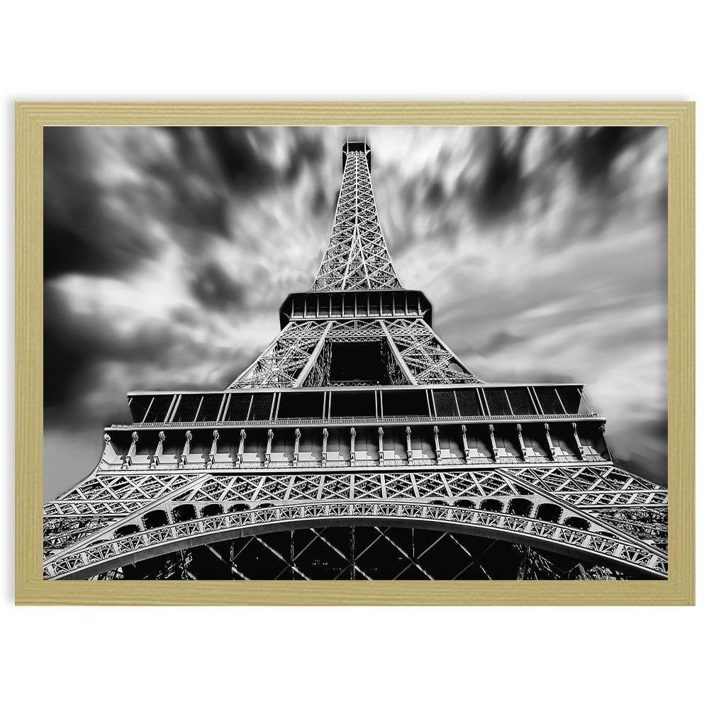 Glezna bēšā rāmī - Eiffel Tower Black And White Home Trends DECO