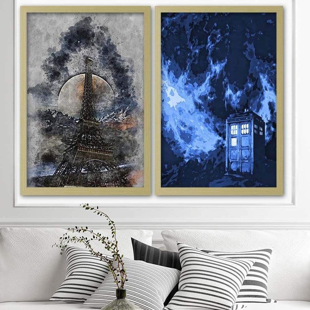 Glezna bēšā rāmī - Eiffel Tower Home Trends DECO
