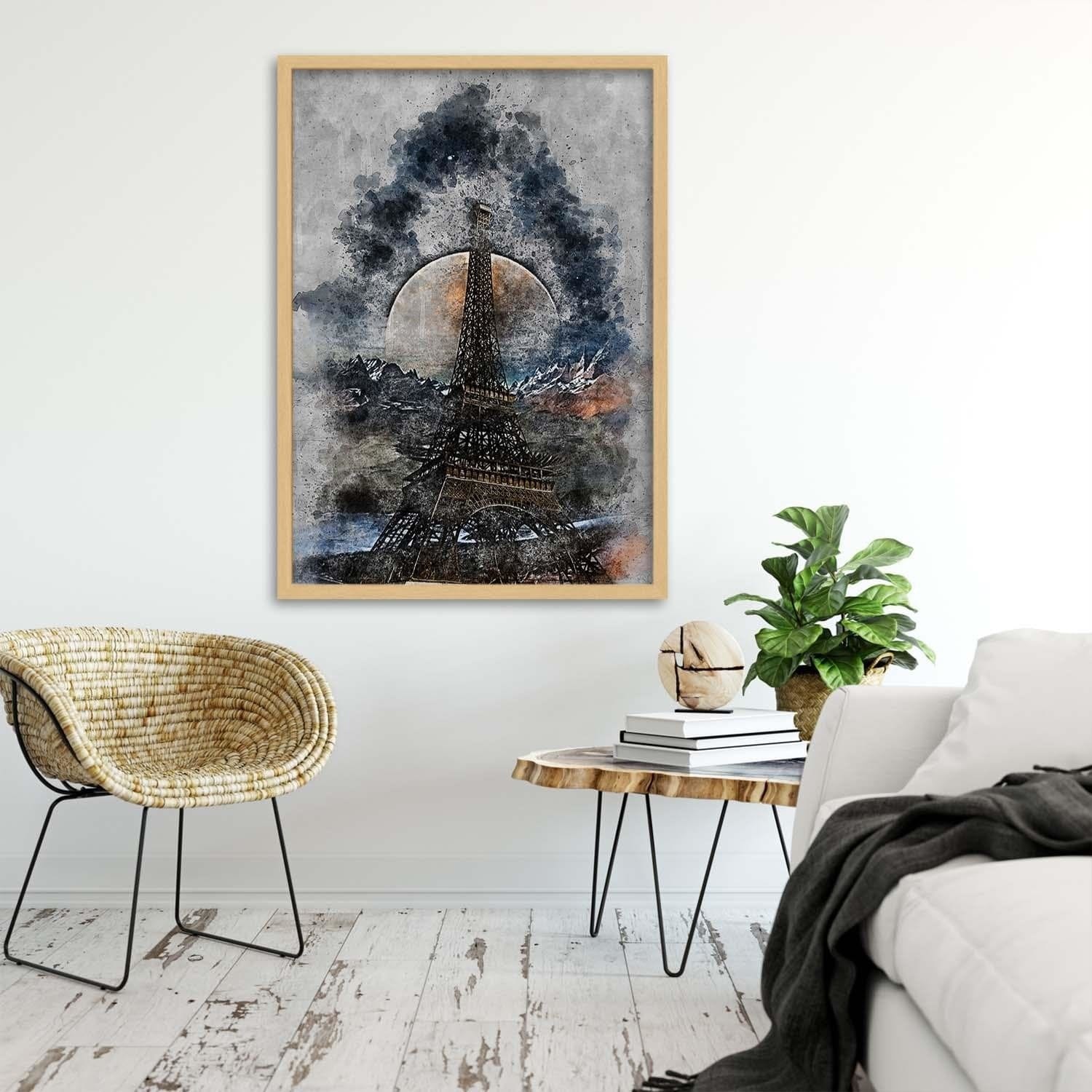 Glezna bēšā rāmī - Eiffel Tower Home Trends DECO