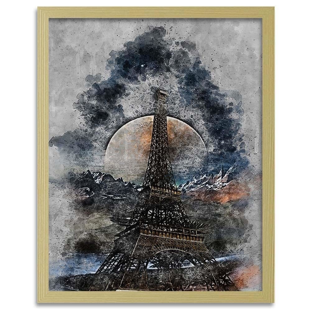 Glezna bēšā rāmī - Eiffel Tower Home Trends DECO