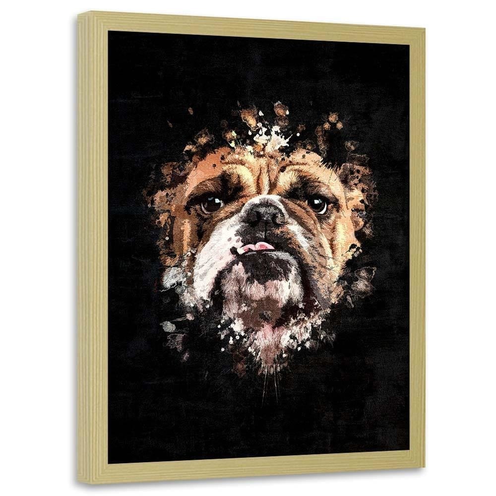 Glezna bēšā rāmī - English Bulldog Home Trends DECO