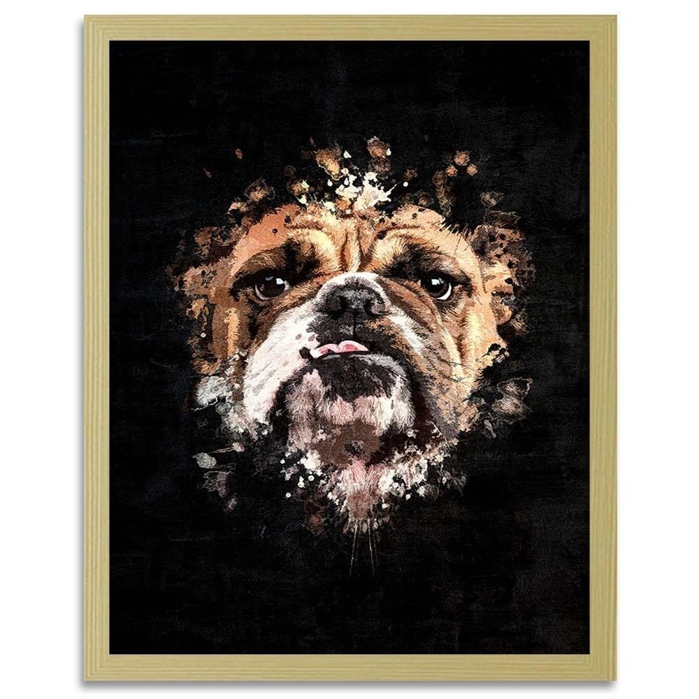 Glezna bēšā rāmī - English Bulldog Home Trends DECO