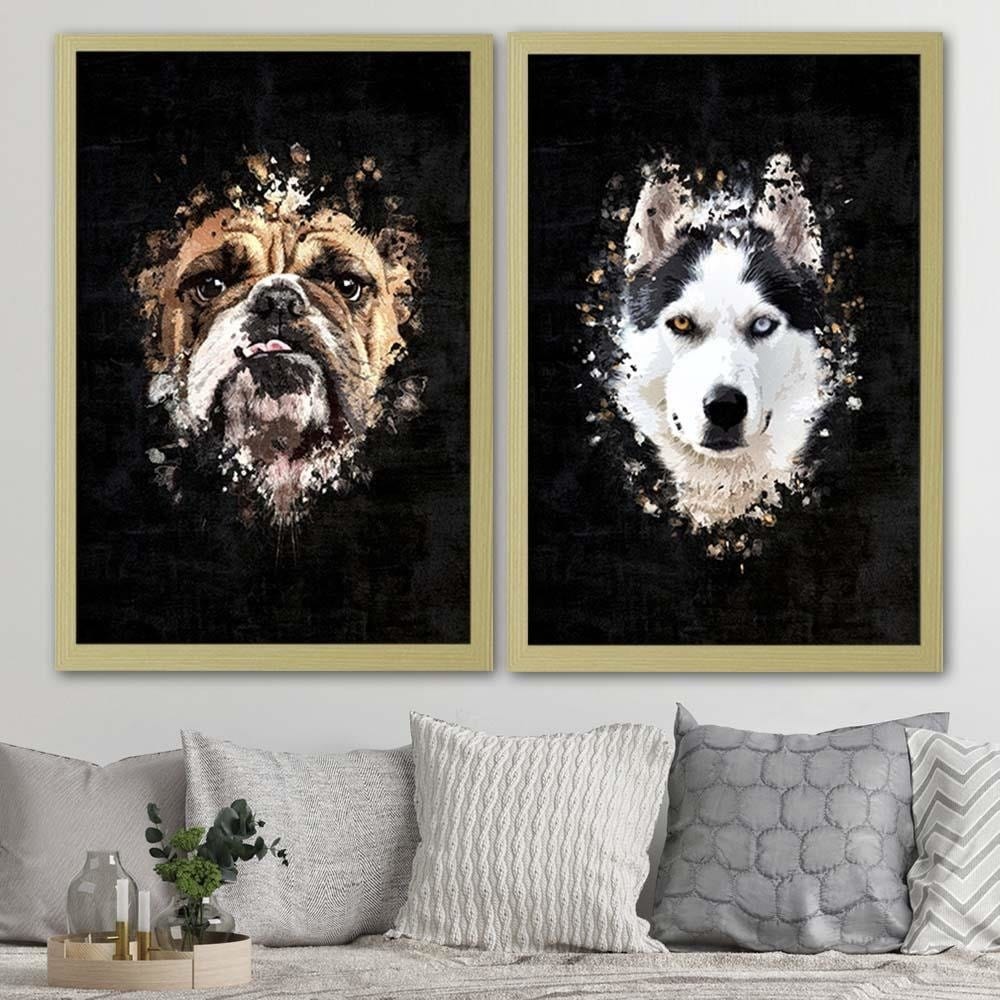 Glezna bēšā rāmī - English Bulldog Home Trends DECO