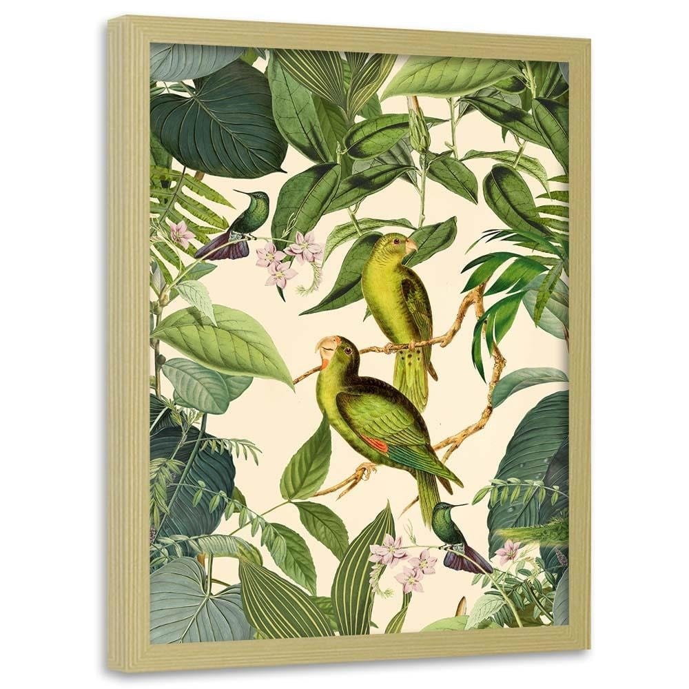 Glezna bēšā rāmī - Exotic Birds Home Trends DECO