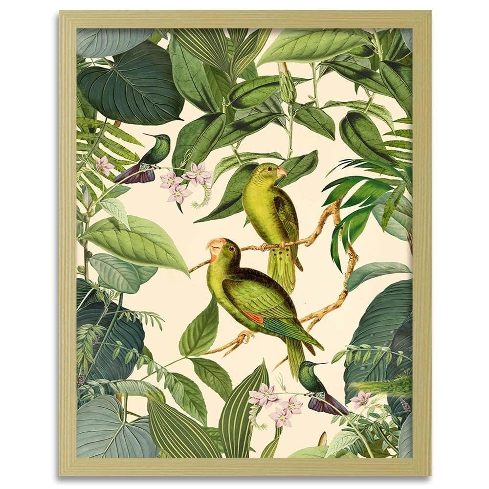 Glezna bēšā rāmī - Exotic Birds Home Trends DECO
