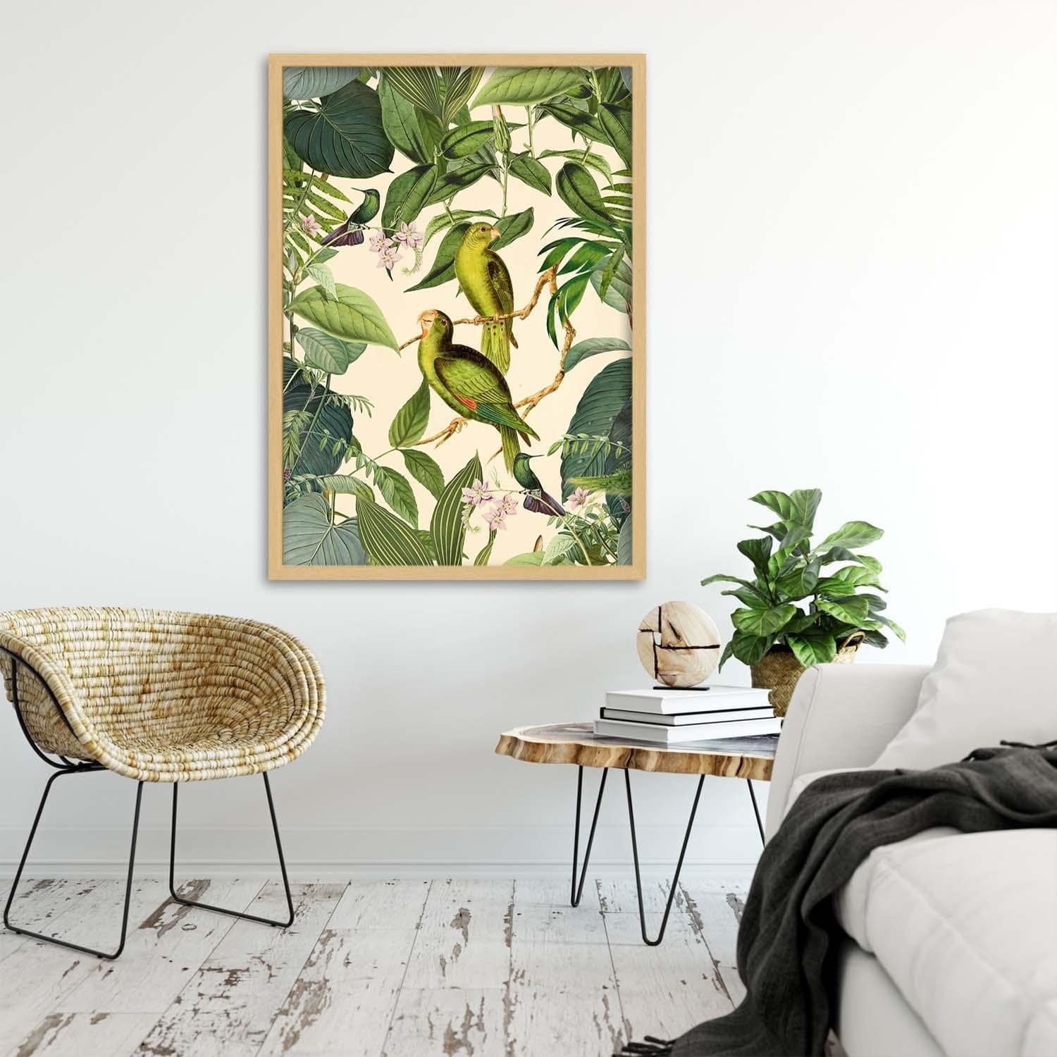 Glezna bēšā rāmī - Exotic Birds Home Trends DECO