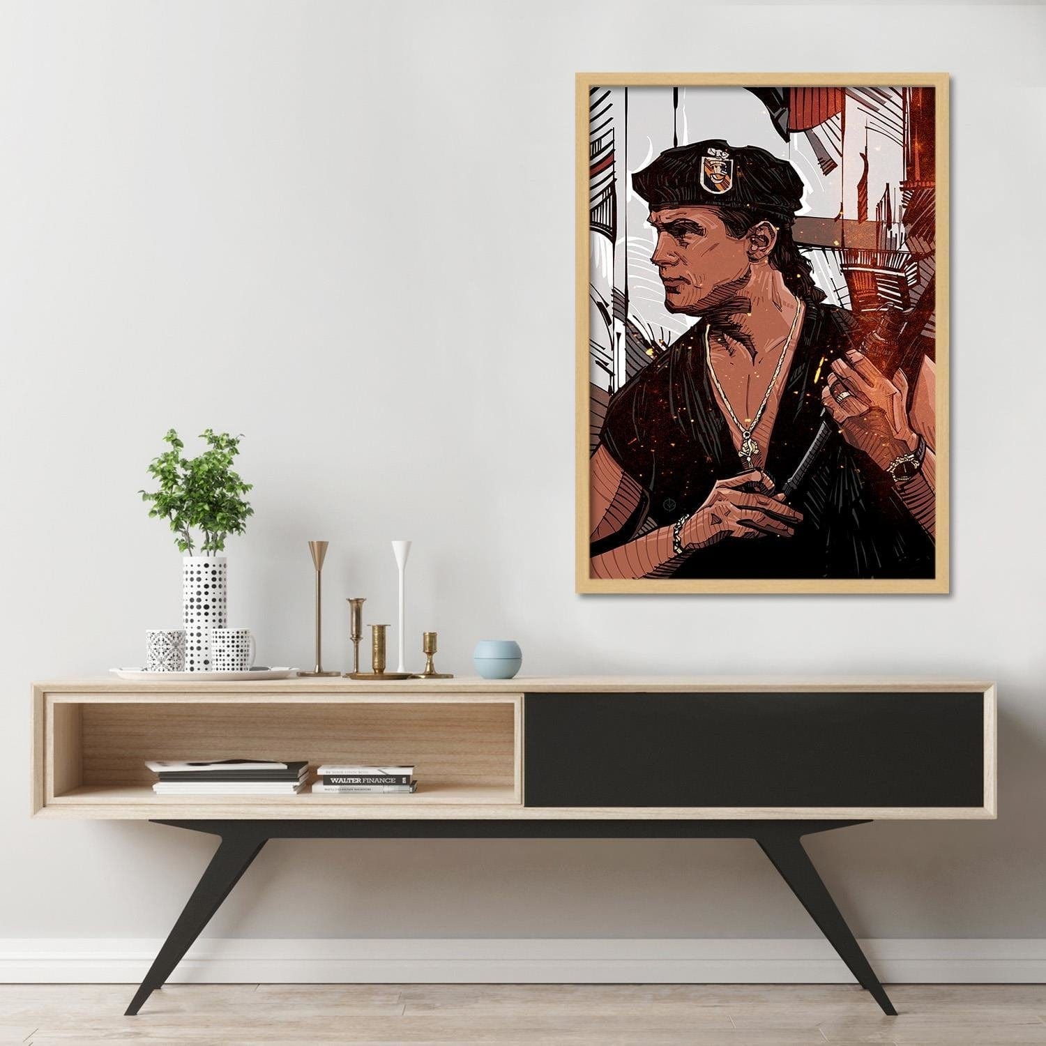 Glezna bēšā rāmī - Famous Movie Red Home Trends DECO