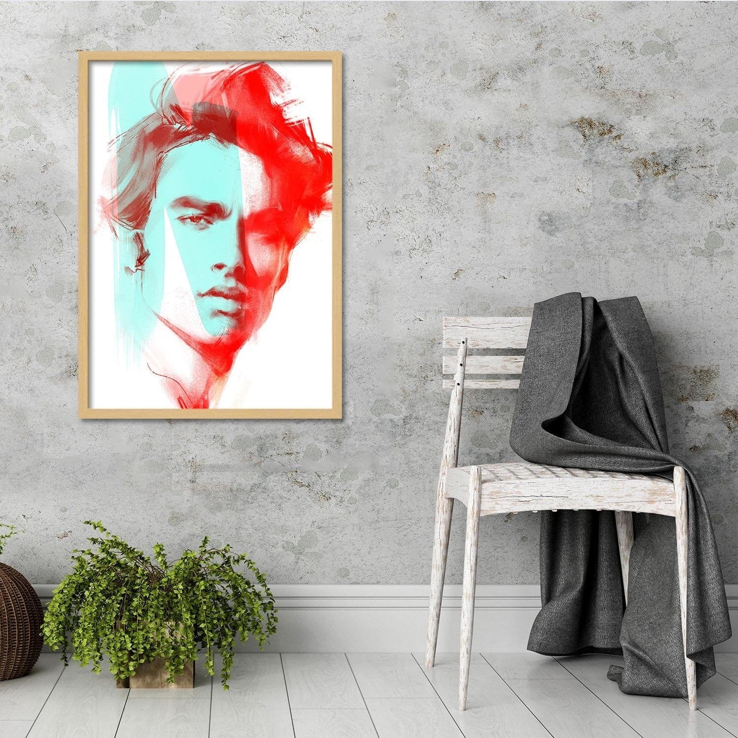 Glezna bēšā rāmī - Fashion Artwork Red Home Trends DECO