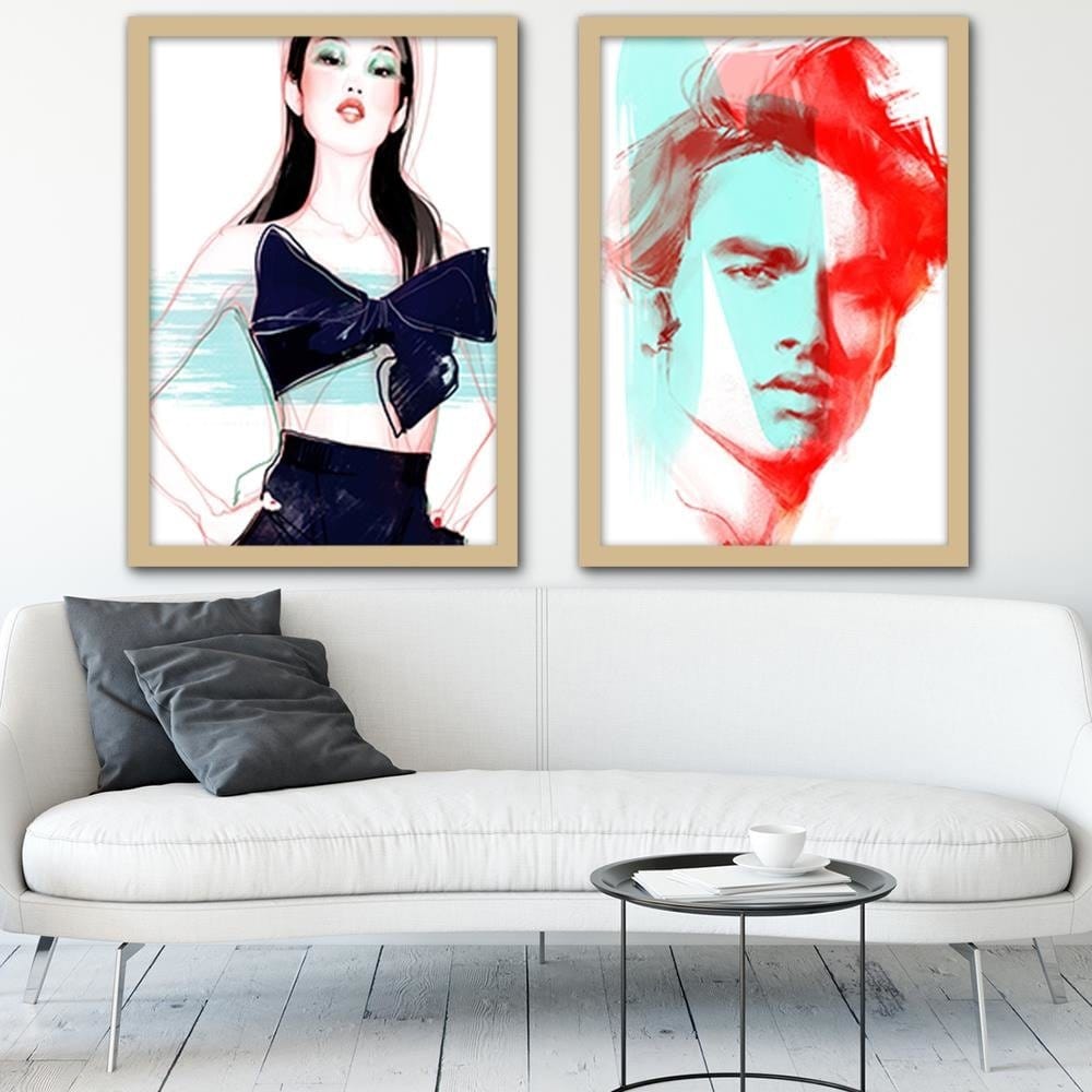 Glezna bēšā rāmī - Fashion Artwork Red Home Trends DECO