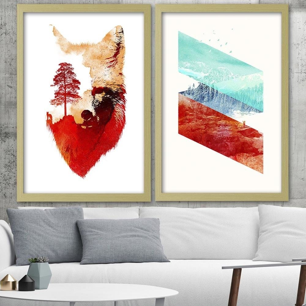 Glezna bēšā rāmī - Forest Land Home Trends DECO