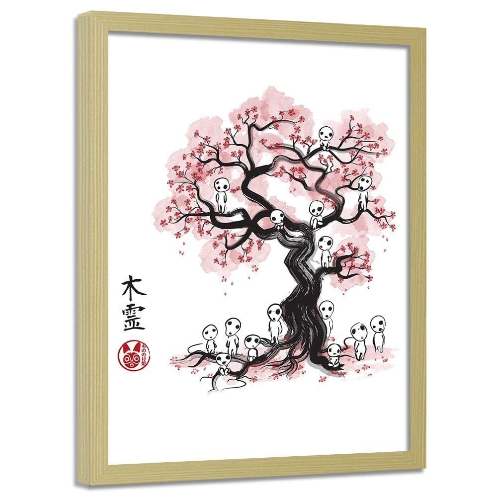 Glezna bēšā rāmī - Forest Spirit Red Home Trends DECO