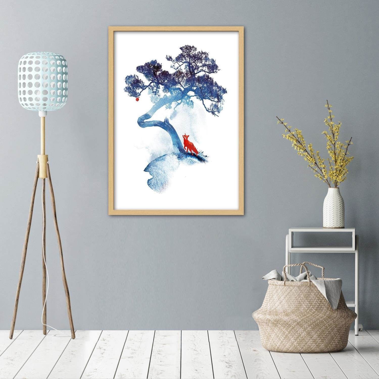 Glezna bēšā rāmī - Fox And An Apple Home Trends DECO