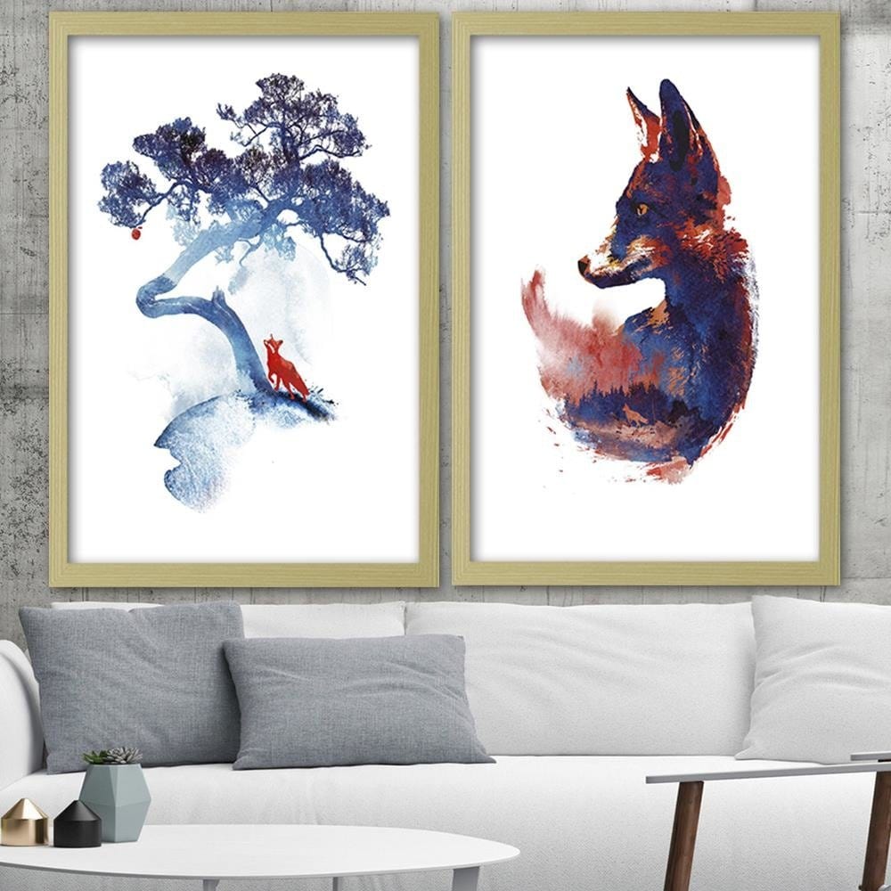 Glezna bēšā rāmī - Fox And An Apple Home Trends DECO