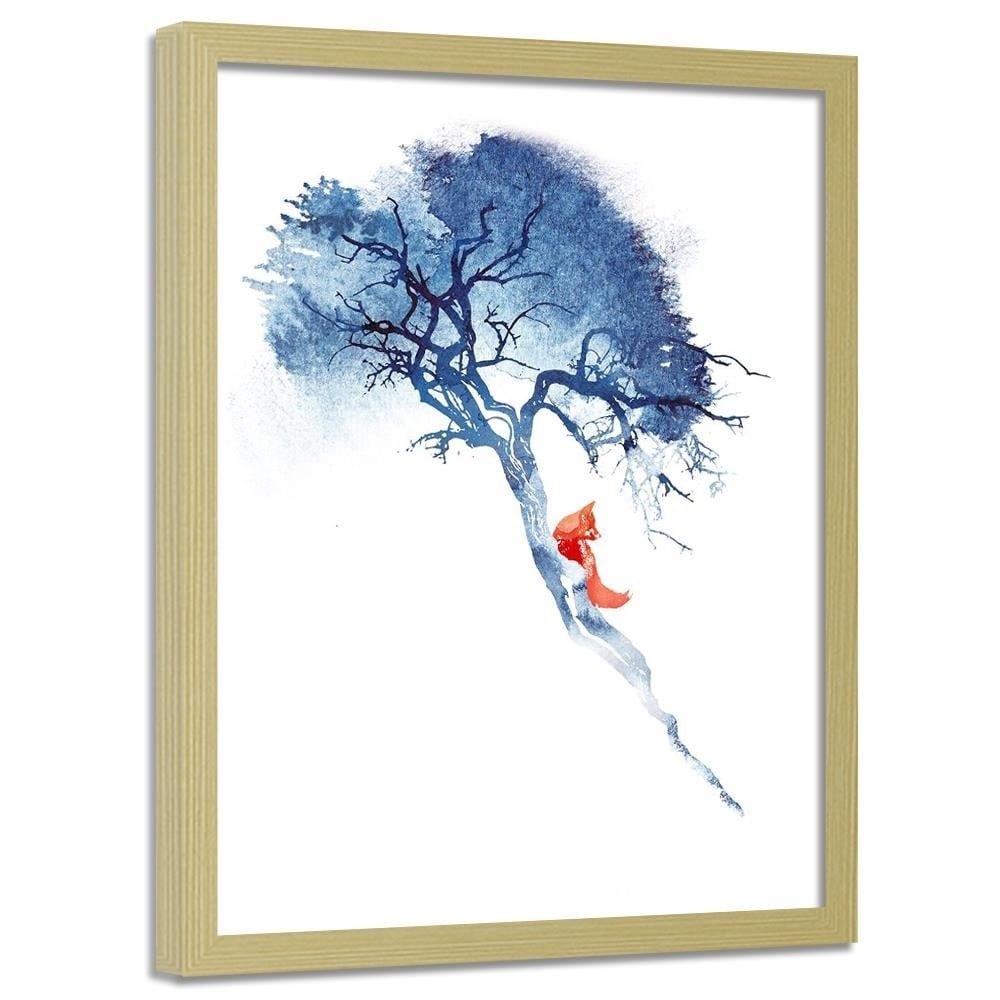 Glezna bēšā rāmī - Fox On The Tree Home Trends DECO