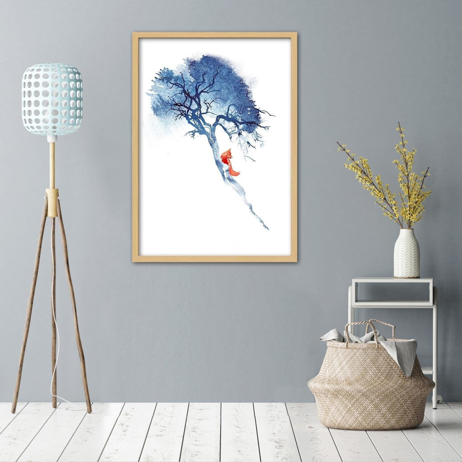 Glezna bēšā rāmī - Fox On The Tree Home Trends DECO