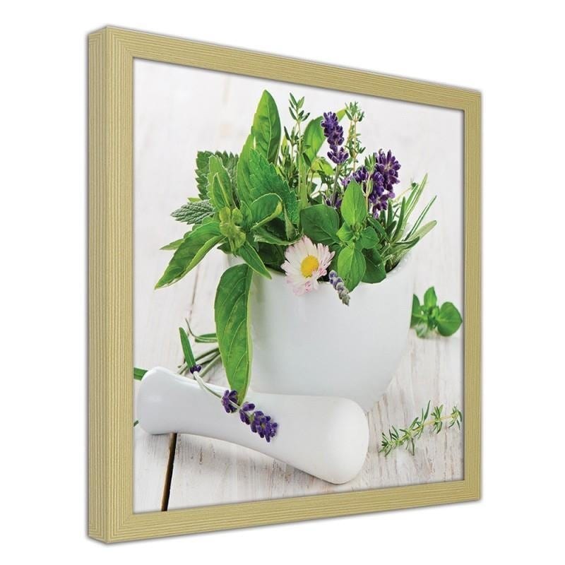 Glezna bēšā rāmī - Fresh herbs Home Trends DECO