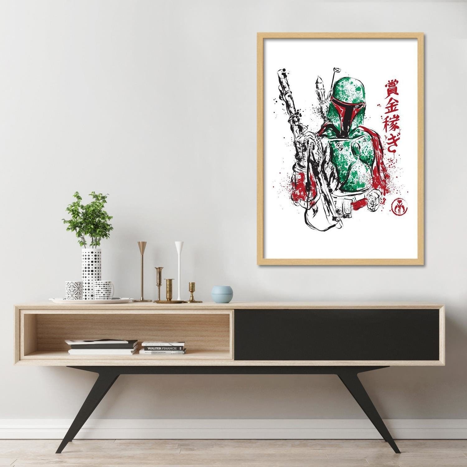 Glezna bēšā rāmī - Galactic Assassin Green Home Trends DECO