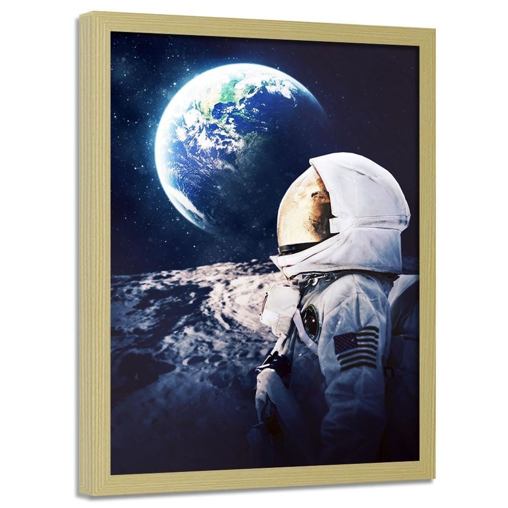 Glezna bēšā rāmī - Galaxy Art Print Blue Home Trends DECO