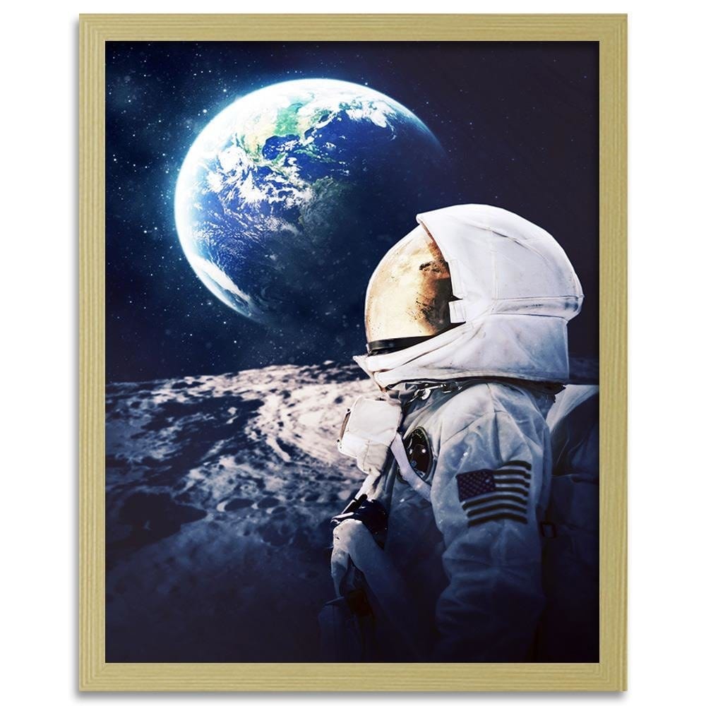 Glezna bēšā rāmī - Galaxy Art Print Blue Home Trends DECO