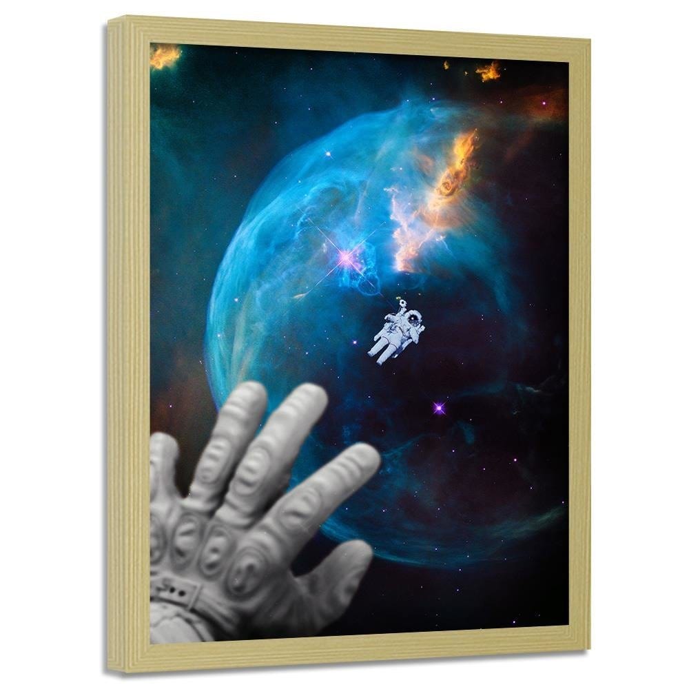 Glezna bēšā rāmī - Galaxy Artwork Blue Home Trends DECO