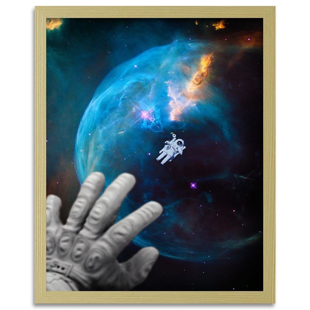 Glezna bēšā rāmī - Galaxy Artwork Blue Home Trends DECO