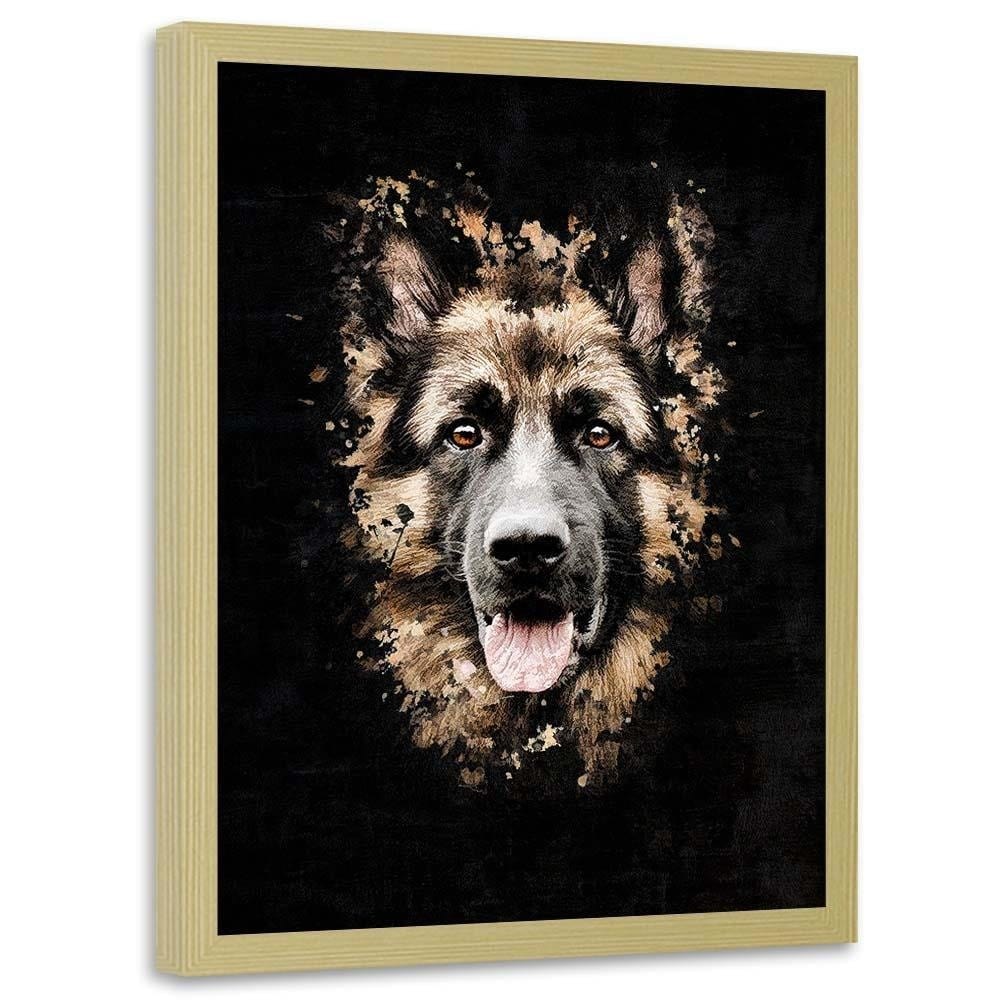 Glezna bēšā rāmī - German Shepherd Home Trends DECO