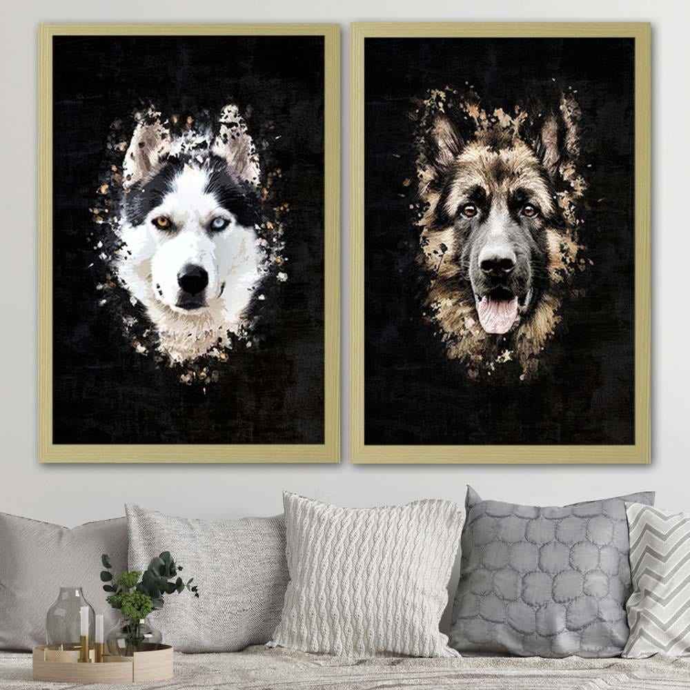 Glezna bēšā rāmī - German Shepherd Home Trends DECO