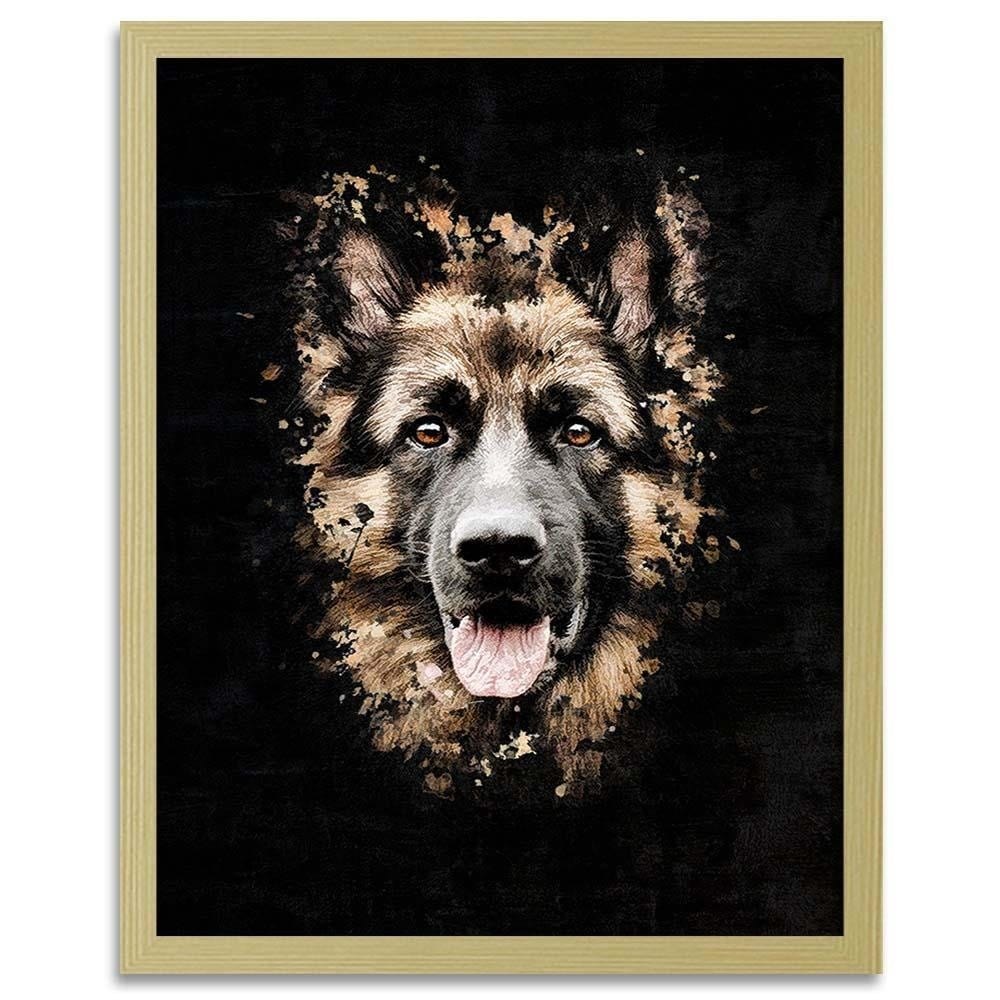 Glezna bēšā rāmī - German Shepherd Home Trends DECO