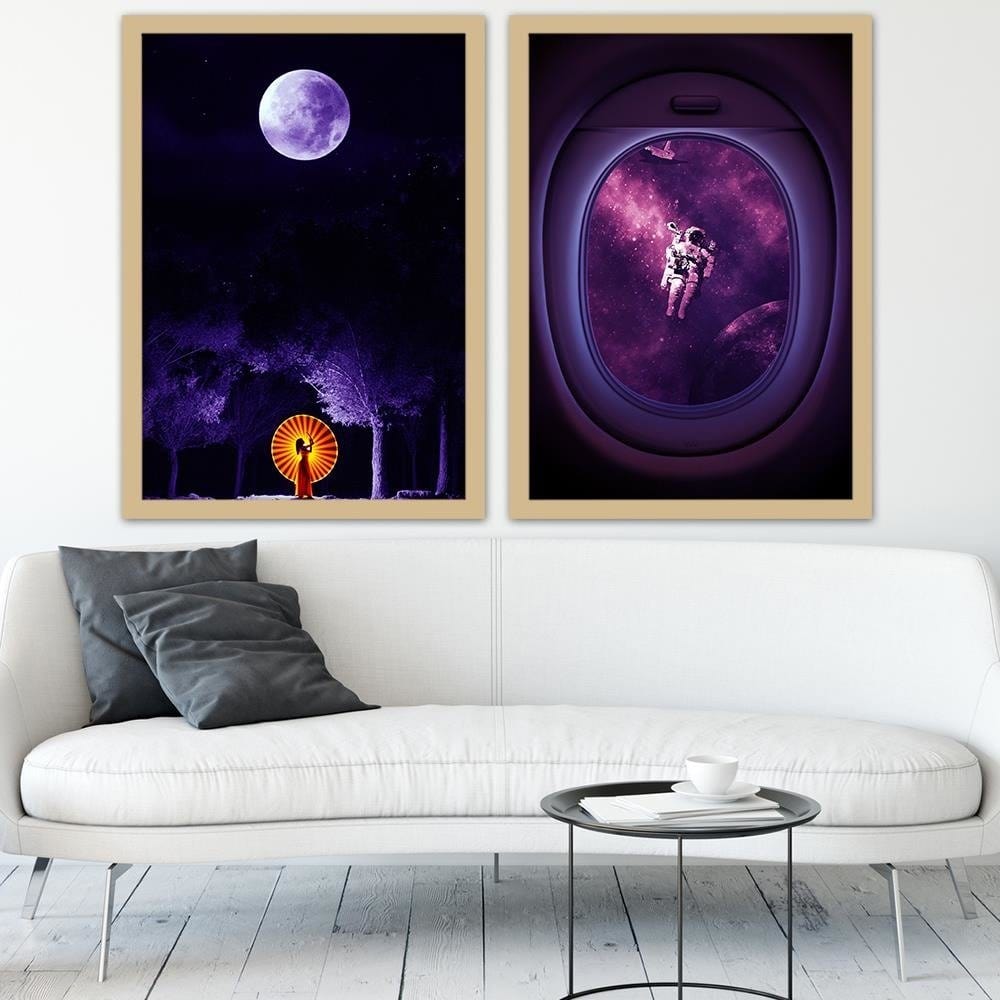 Glezna bēšā rāmī - Giclée Art Print Purple Home Trends DECO