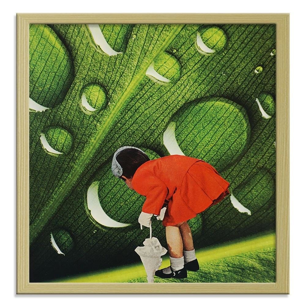 Glezna bēšā rāmī - Girl In Red Garsonce Home Trends DECO