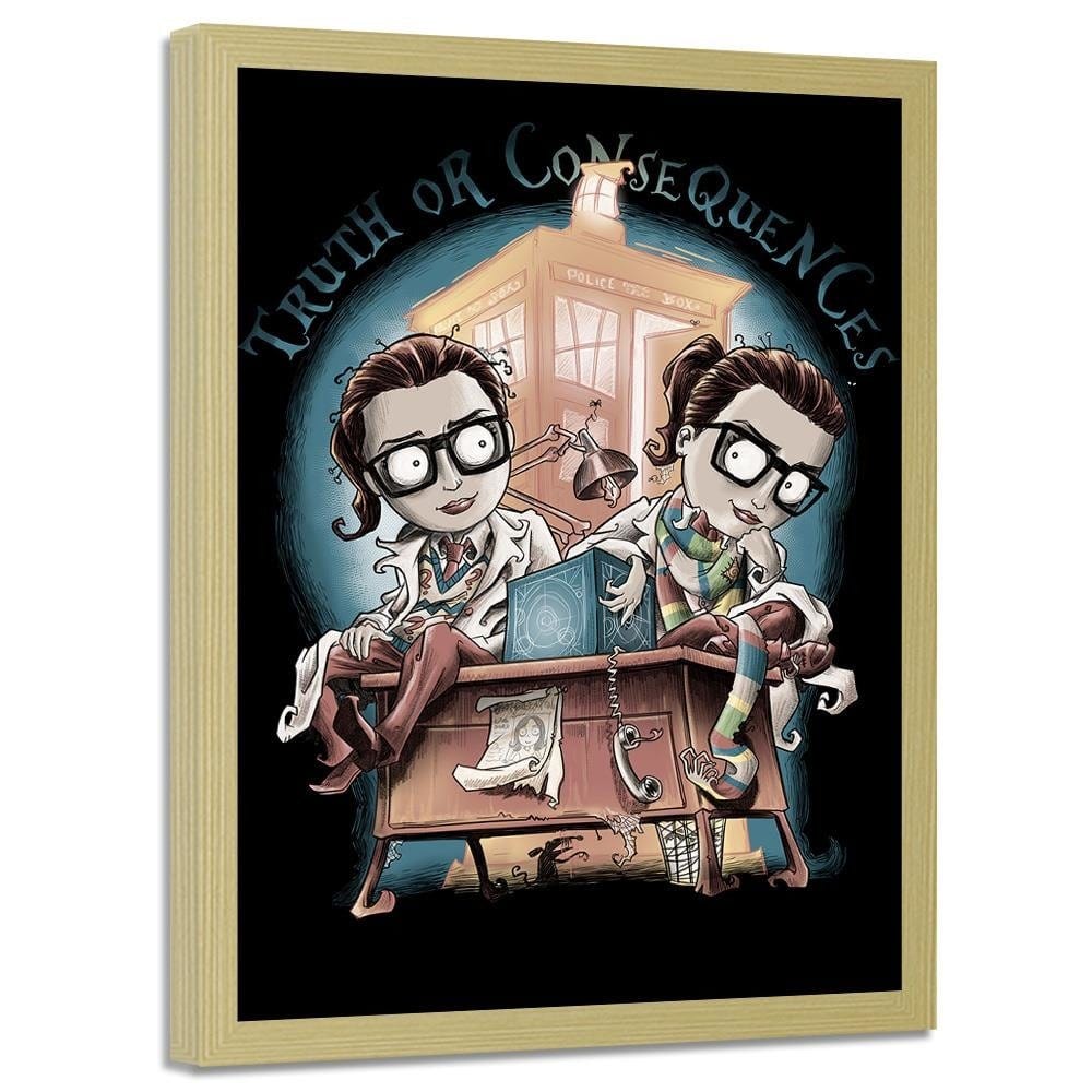 Glezna bēšā rāmī - Girls Wearing Glasses Home Trends DECO