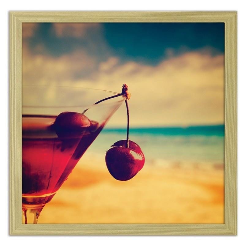 Glezna bēšā rāmī - Glass with cherry Home Trends DECO