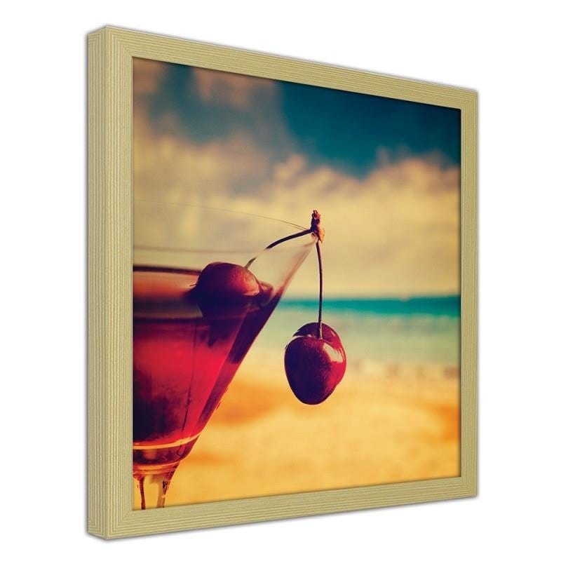 Glezna bēšā rāmī - Glass with cherry Home Trends DECO