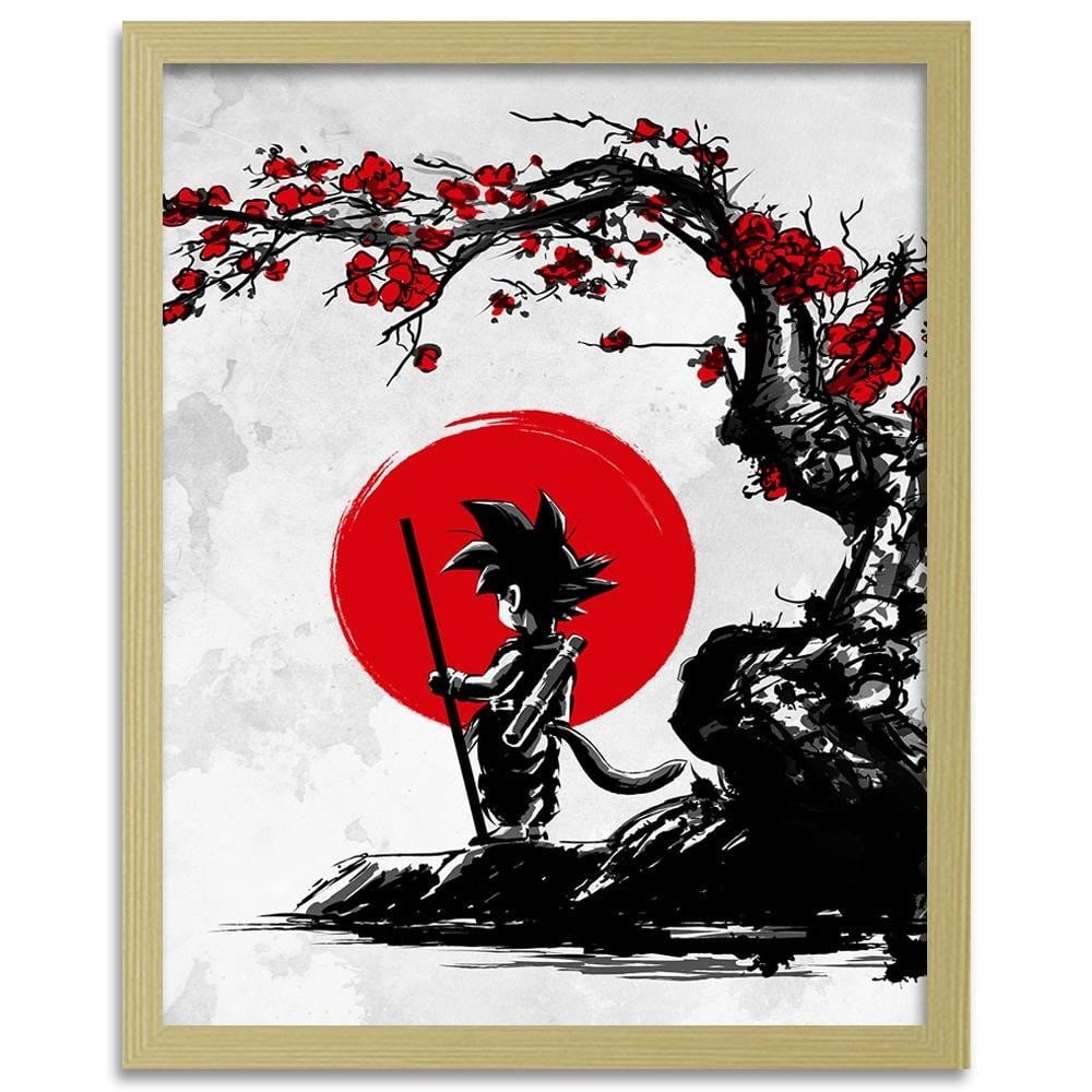 Glezna bēšā rāmī - Goku And The Red Moon Home Trends DECO