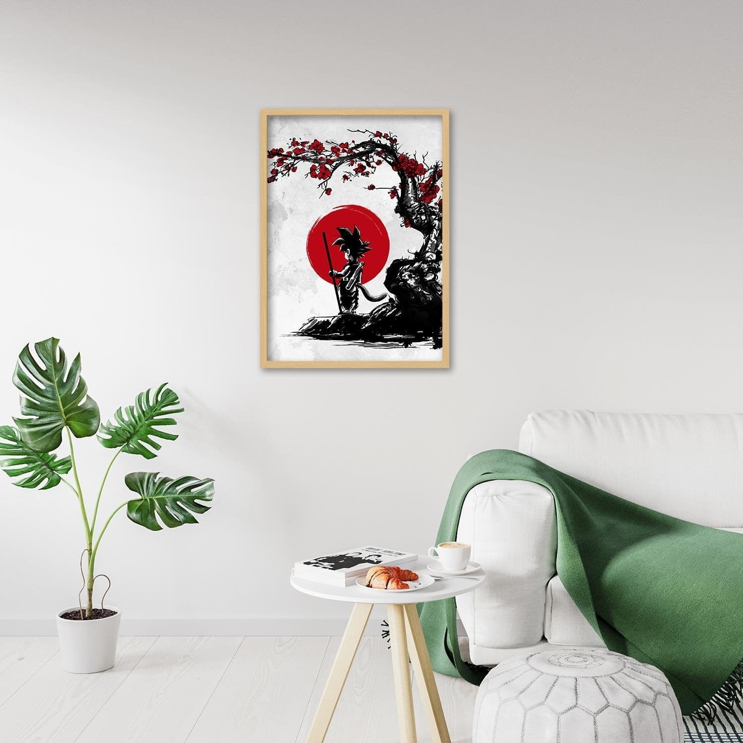 Glezna bēšā rāmī - Goku And The Red Moon Home Trends DECO