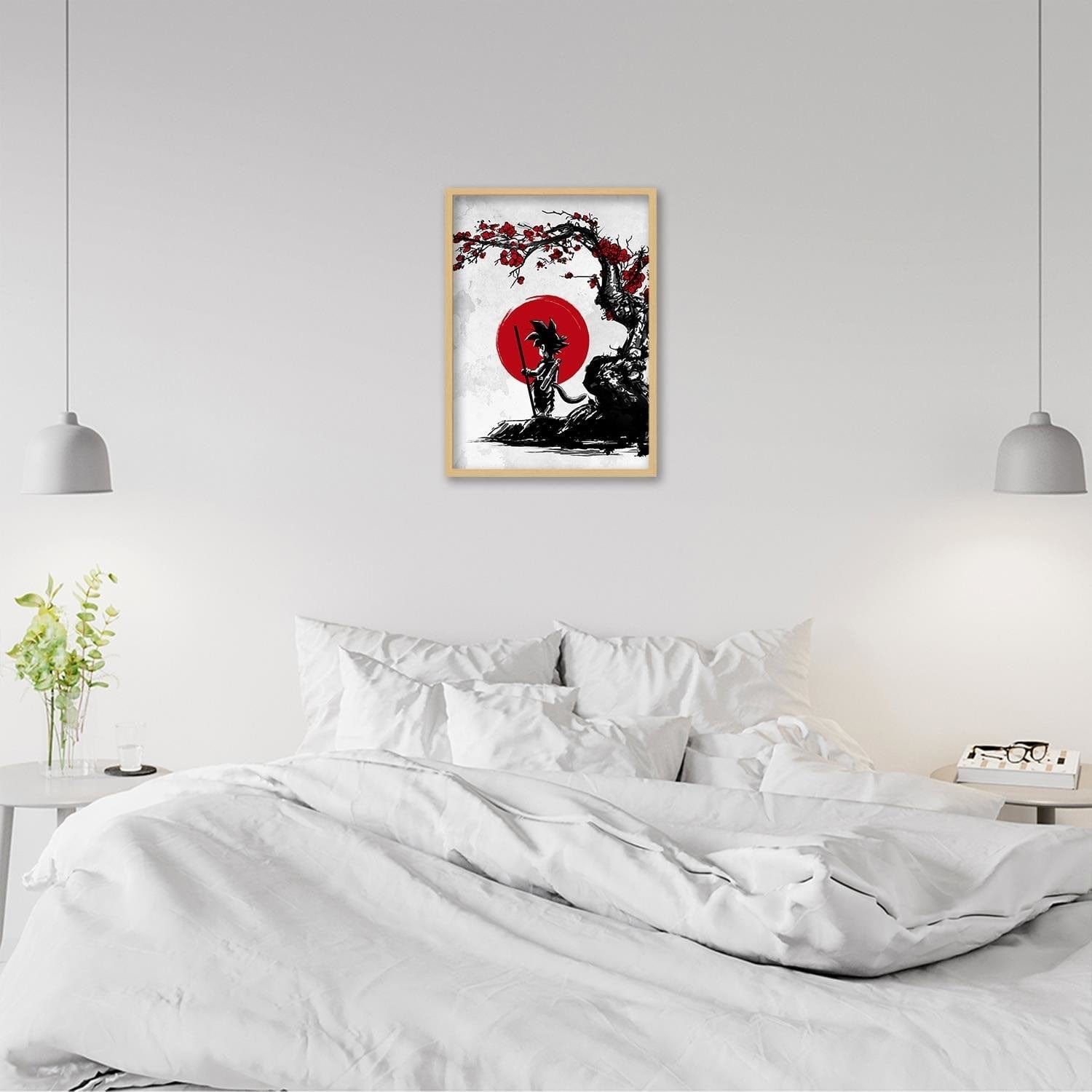 Glezna bēšā rāmī - Goku And The Red Moon Home Trends DECO