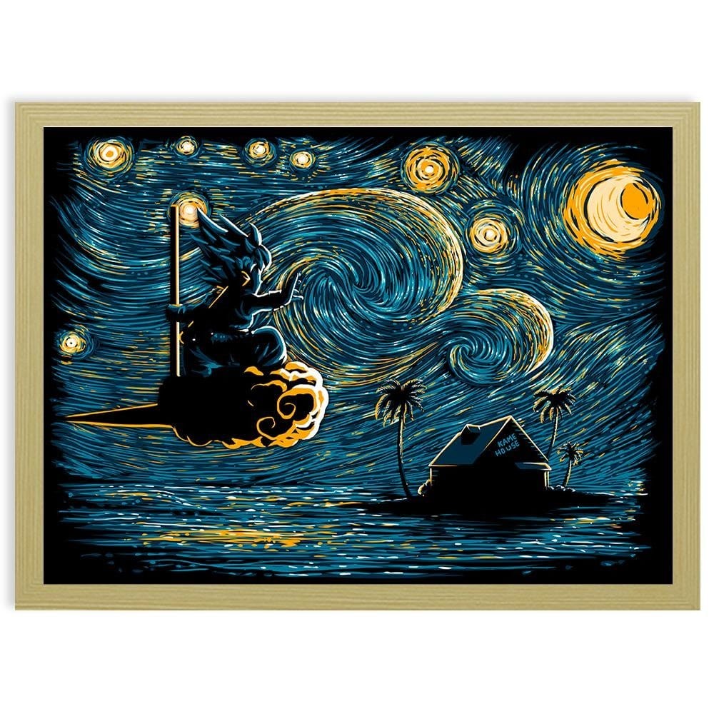 Glezna bēšā rāmī - Goku On The Cloud Home Trends DECO