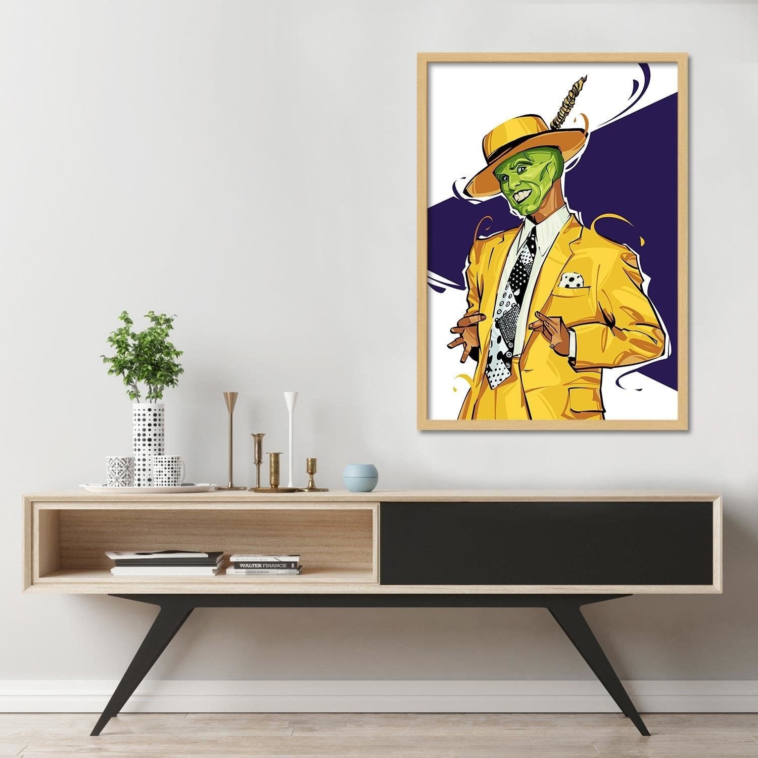 Glezna bēšā rāmī - Graphic Yellow Home Trends DECO