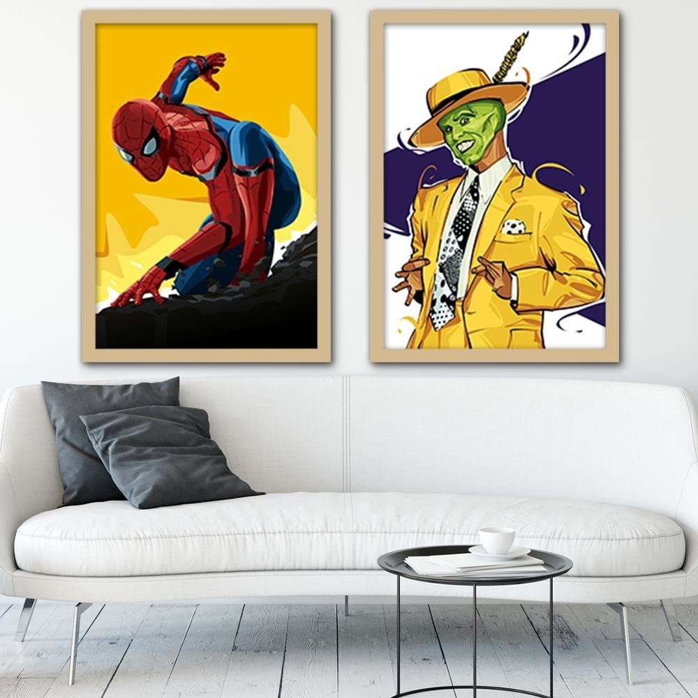 Glezna bēšā rāmī - Graphic Yellow Home Trends DECO