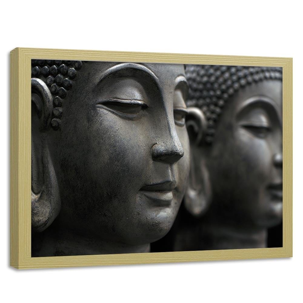 Glezna bēšā rāmī - Gray Buddha Statue Home Trends DECO